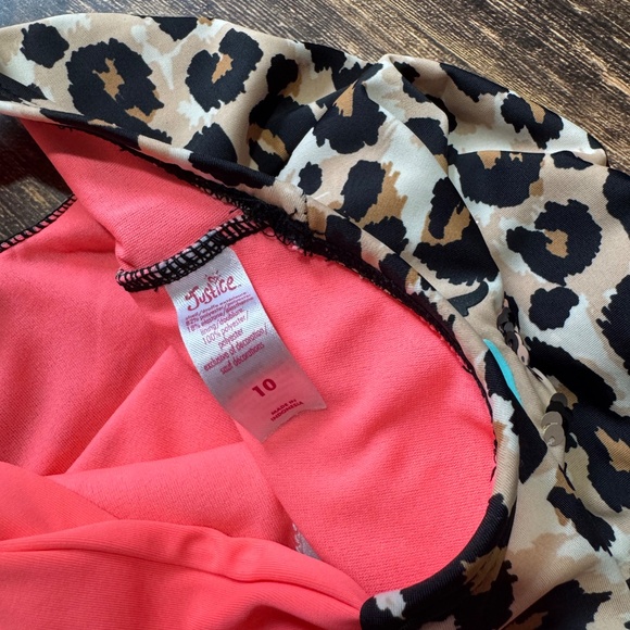 Justice size 10 Animal Print Flip Sequins Bathing Suit - Picture 3 of 3